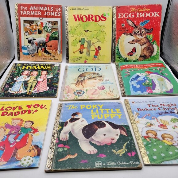 Vintage Little Golden Books Lot of 9 Children's Stories - GB007 - Picture 1 of 10